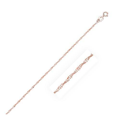 14k Rose Gold Singapore Chain 1.0mm, size 18''