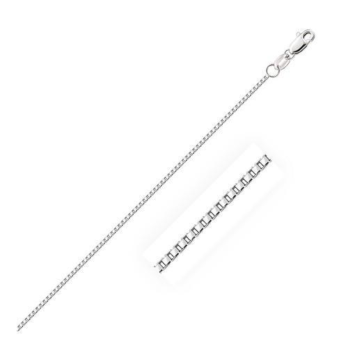 10k White Gold Octagonal Box Chain 1.2mm, size 22''